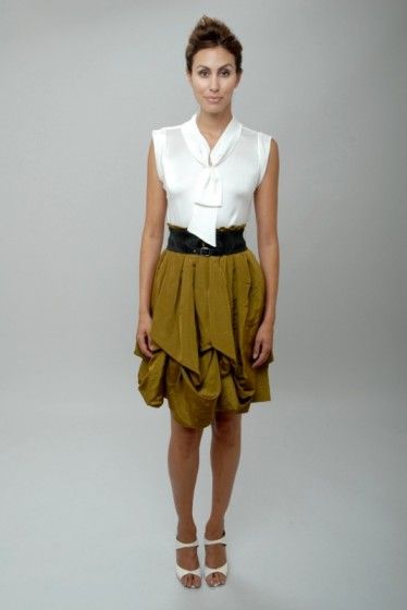 Image of Debut the Christopher Collins Spring Collection 2010 olive skirt