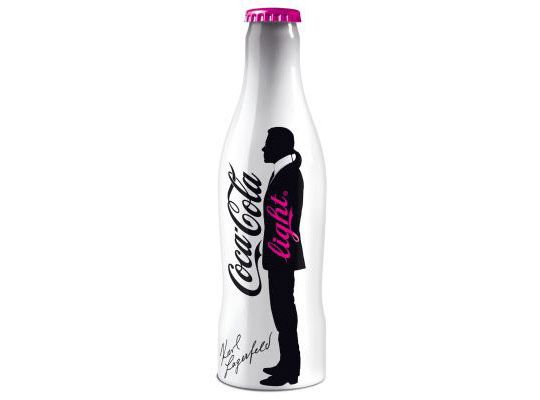 Image of Karl Lagerfeld on Coca Cola Light Bottle