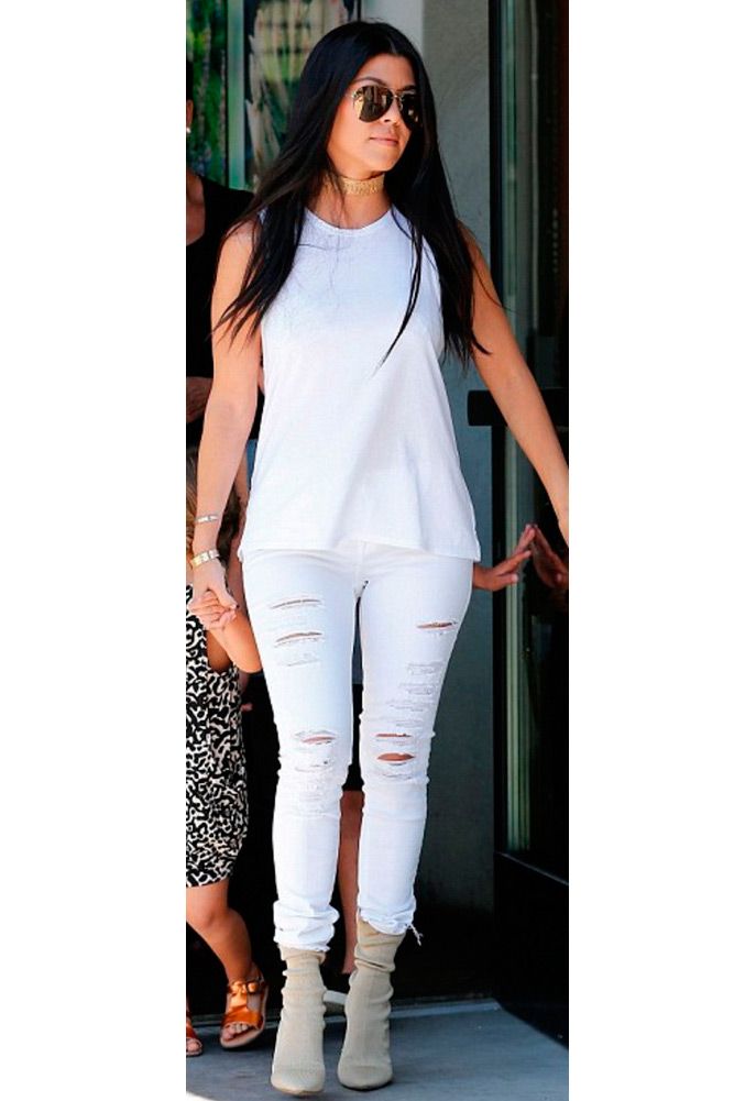 Kourtney Kardashian in FRAME Denim