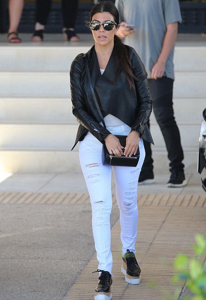 Kourtney Kardashian in FRAME Denim