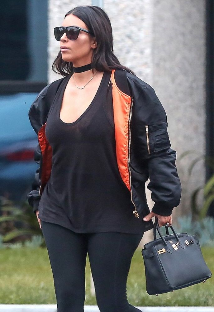 Kim Kardashian in Alpha Industries
