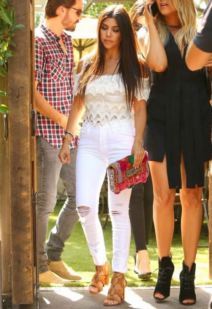 Kourtney Kardashian in FRAME Denim